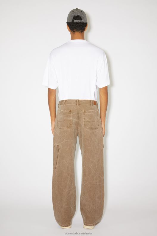 Patch canvas trousers Unisex Toffee Brown Acne Studios R66LJ1053 Apparel