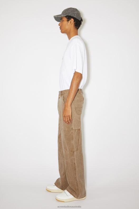 Patch canvas trousers Unisex Toffee Brown Acne Studios R66LJ1053 Apparel