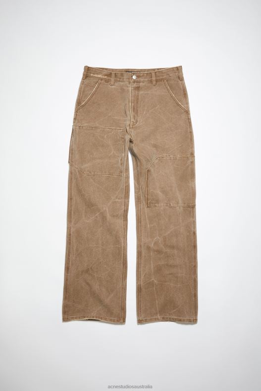 Patch canvas trousers Unisex Toffee Brown Acne Studios R66LJ1053 Apparel