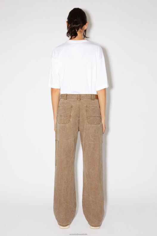 Patch canvas trousers Unisex Toffee Brown Acne Studios R66LJ314 Apparel