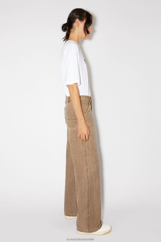 Patch canvas trousers Unisex Toffee Brown Acne Studios R66LJ314 Apparel