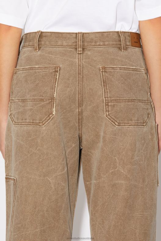 Patch canvas trousers Unisex Toffee Brown Acne Studios R66LJ314 Apparel