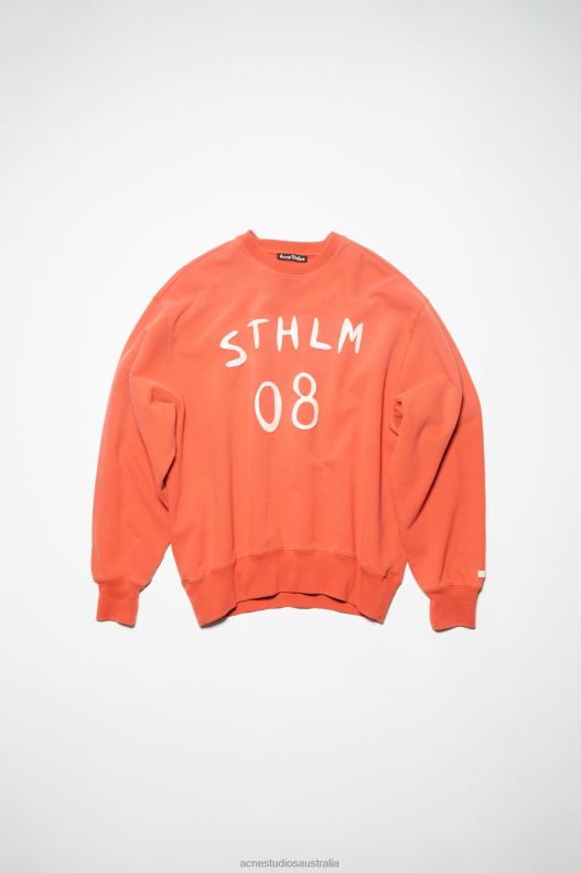 Patch print sweater - Relaxed fit Unisex Chili Orange Acne Studios R66LJ153 Apparel