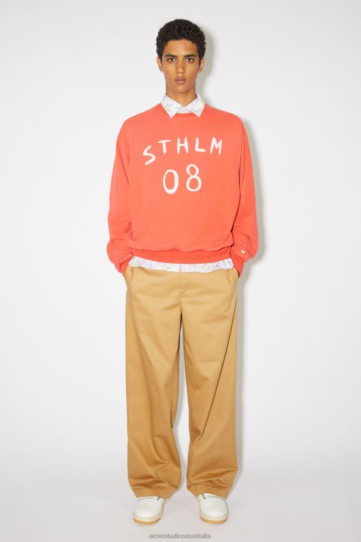 Patch print sweater - Relaxed fit Unisex Chili Orange Acne Studios R66LJ975 Apparel