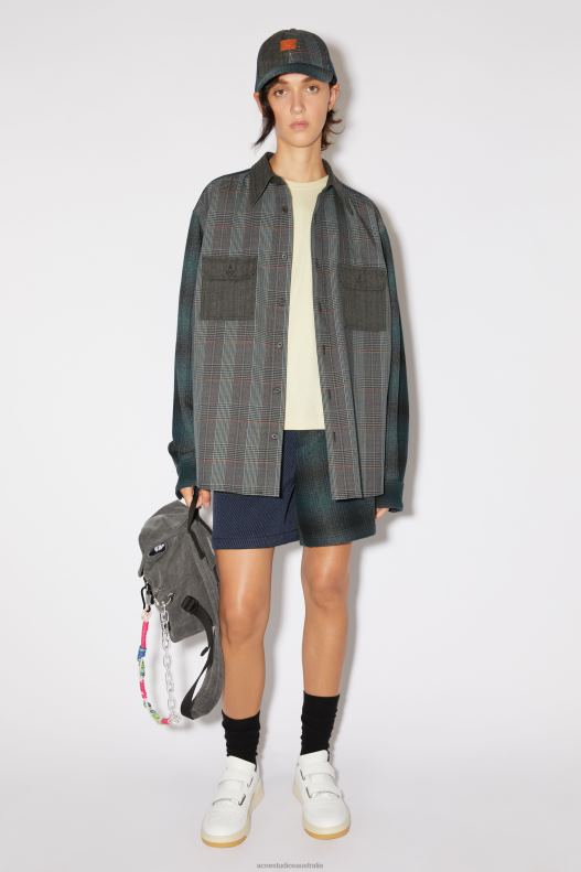 Patchwork shirt Unisex Blue/Green Acne Studios R66LJ26 Apparel