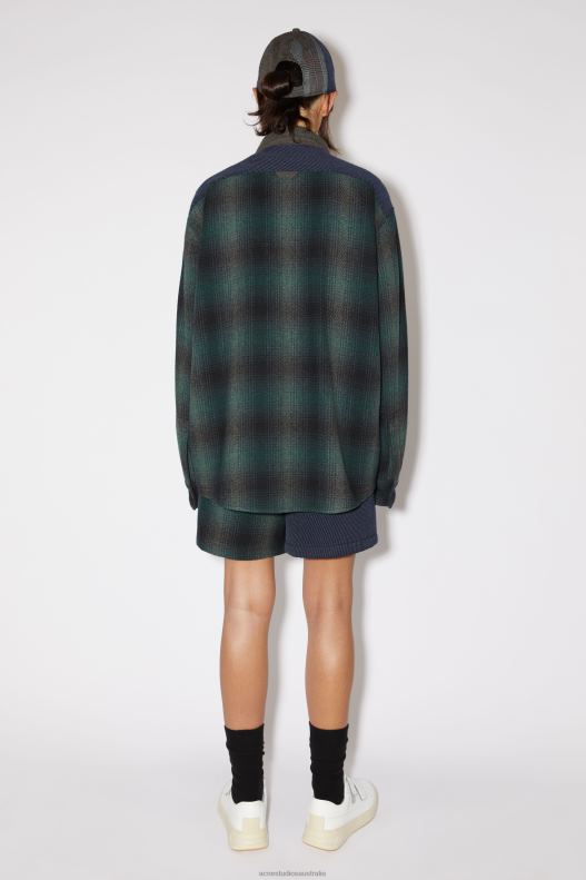 Patchwork shirt Unisex Blue/Green Acne Studios R66LJ26 Apparel