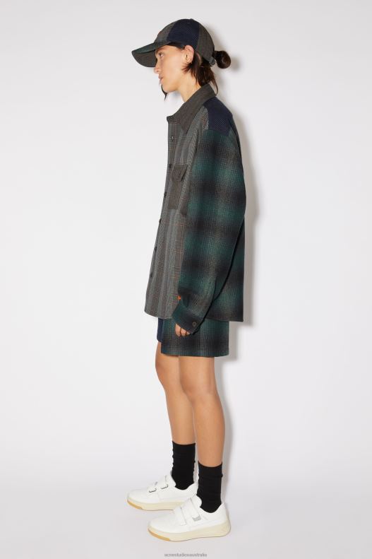 Patchwork shirt Unisex Blue/Green Acne Studios R66LJ26 Apparel