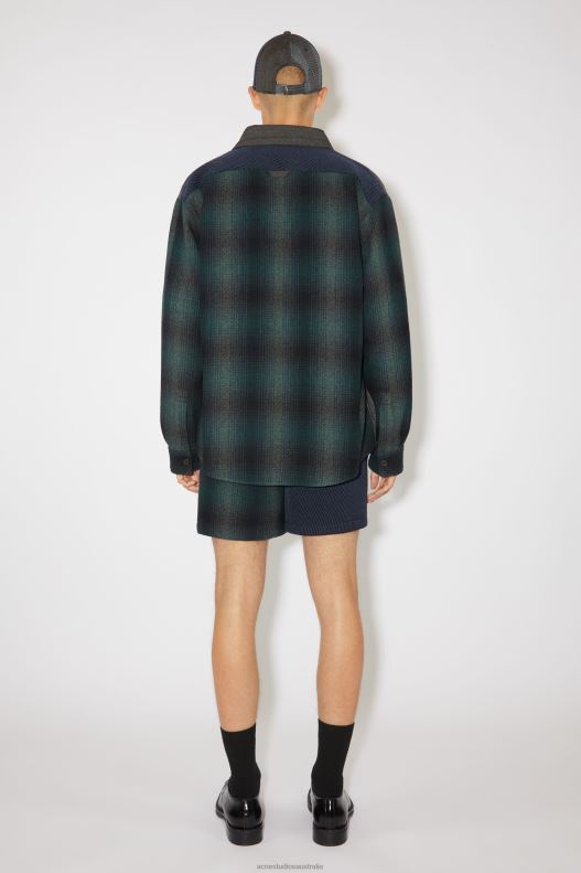 Patchwork shirt Unisex Blue/Green Acne Studios R66LJ904 Apparel