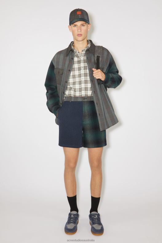 Patchwork shorts Unisex Blue/Green Acne Studios R66LJ1077 Apparel