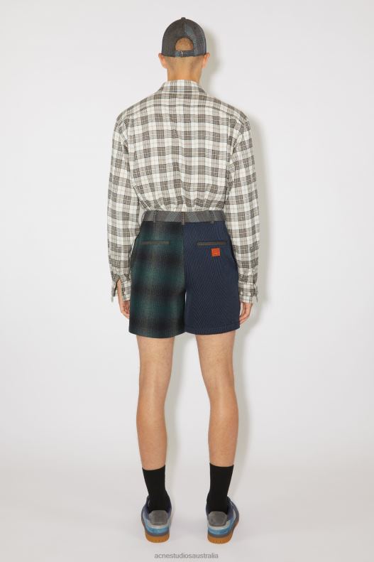 Patchwork shorts Unisex Blue/Green Acne Studios R66LJ1077 Apparel