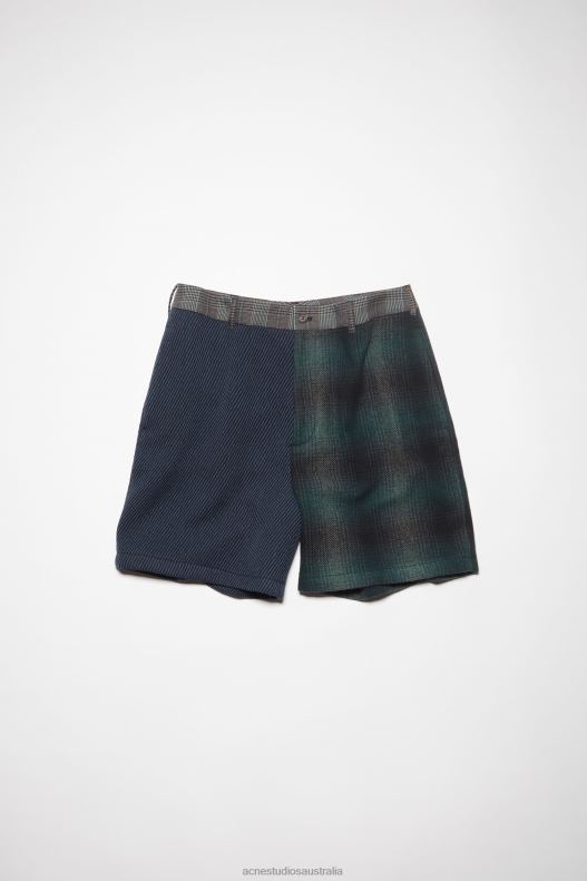 Patchwork shorts Unisex Blue/Green Acne Studios R66LJ1077 Apparel