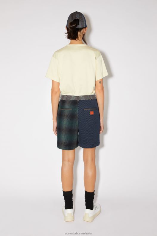 Patchwork shorts Unisex Blue/Green Acne Studios R66LJ339 Apparel