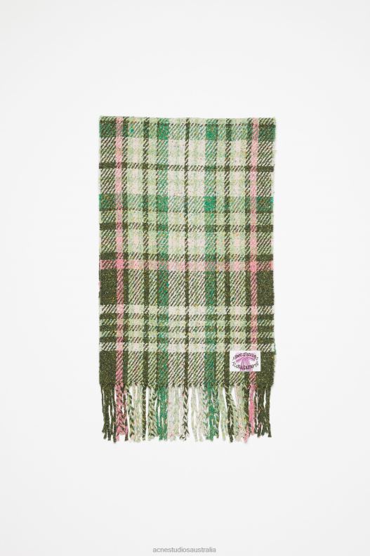 Plaid fringe scarf Green Acne Studios R66LJ572 Accessories