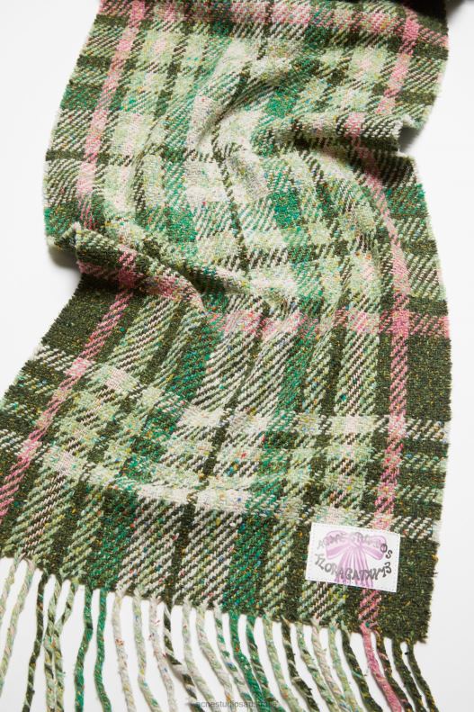 Plaid fringe scarf Green Acne Studios R66LJ572 Accessories