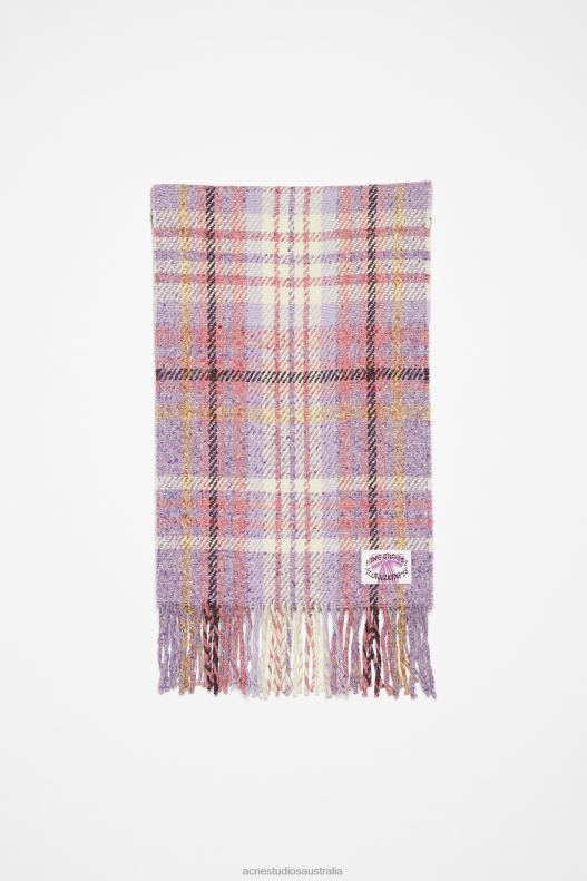 Plaid fringe scarf Violet Purple Acne Studios R66LJ629 Accessories