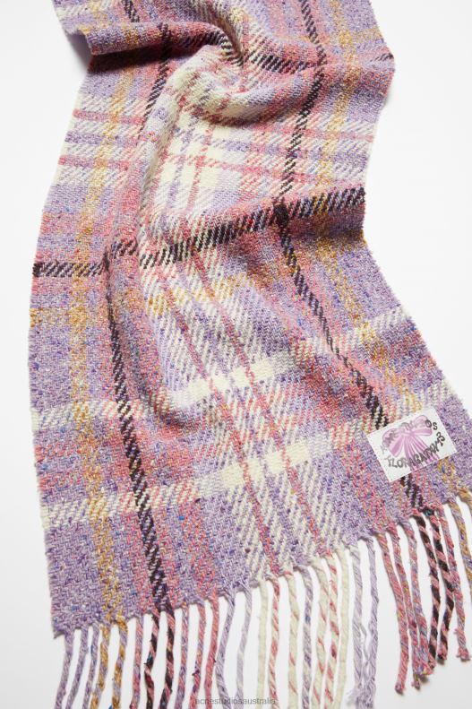 Plaid fringe scarf Violet Purple Acne Studios R66LJ629 Accessories