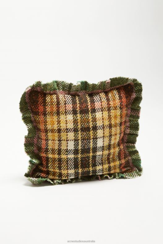 Plaid pillow Brown/Green Acne Studios R66LJ633 Accessories