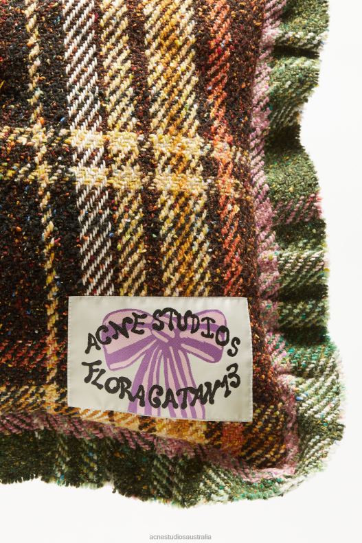 Plaid pillow Brown/Green Acne Studios R66LJ633 Accessories