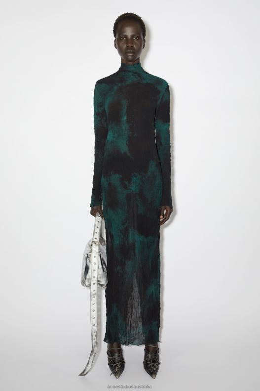 Pleated long dress Runway Show Green Acne Studios R66LJ270 Apparel