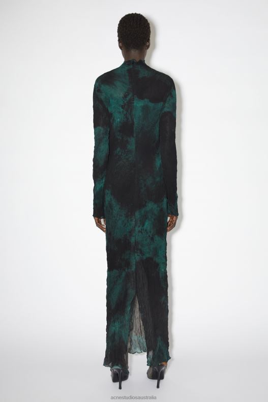 Pleated long dress Runway Show Green Acne Studios R66LJ270 Apparel