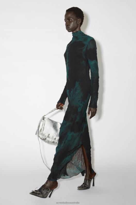 Pleated long dress Runway Show Green Acne Studios R66LJ270 Apparel