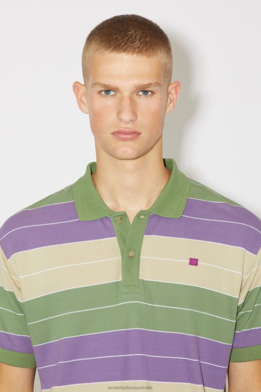 Polo t-shirt - Regular fit Unisex Purple/Green Acne Studios R66LJ1137 Apparel