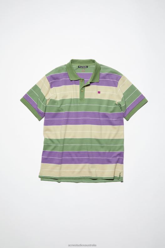 Polo t-shirt - Regular fit Unisex Purple/Green Acne Studios R66LJ1137 Apparel