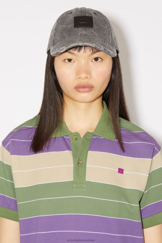 Polo t-shirt - Regular fit Unisex Purple/Green Acne Studios R66LJ391 Apparel