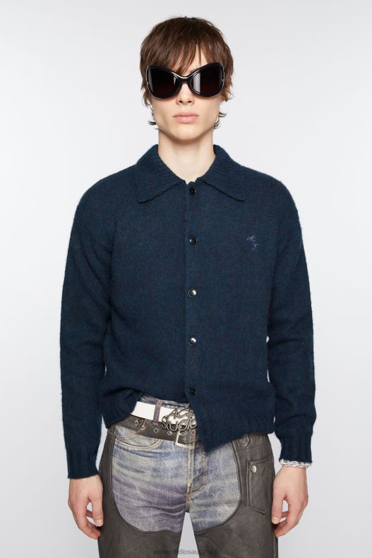 Polo wool cardigan Deep Blue Melange Acne Studios R66LJ1111 Apparel