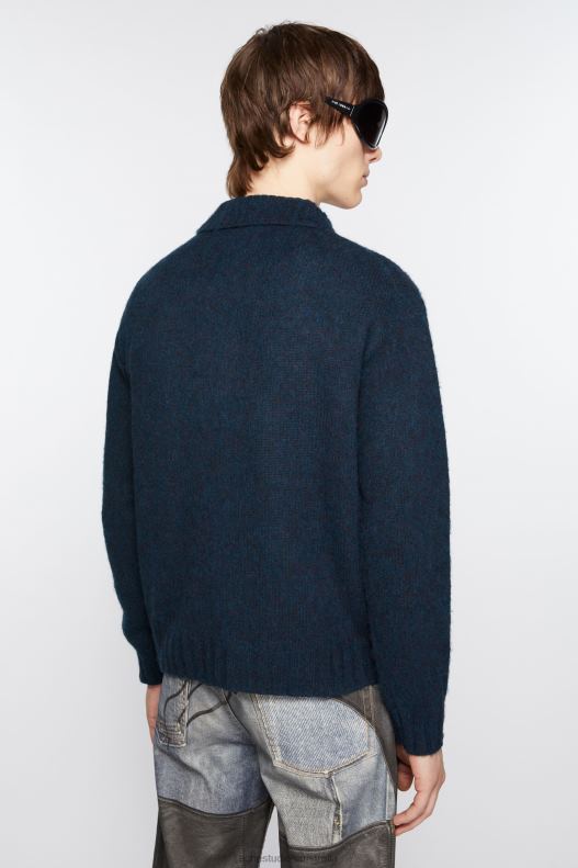 Polo wool cardigan Deep Blue Melange Acne Studios R66LJ1111 Apparel