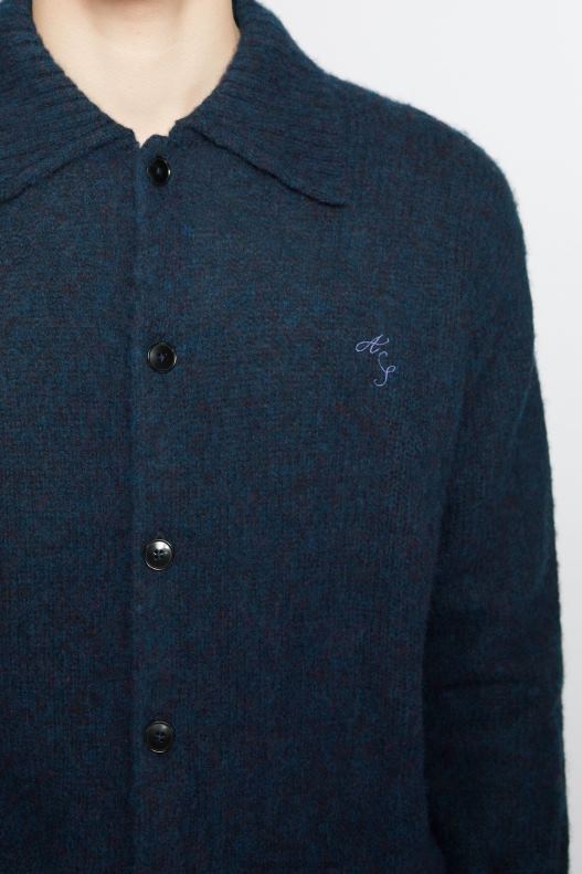 Polo wool cardigan Deep Blue Melange Acne Studios R66LJ1111 Apparel