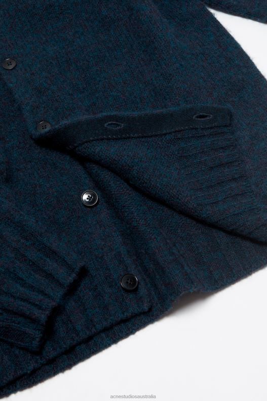 Polo wool cardigan Deep Blue Melange Acne Studios R66LJ1111 Apparel