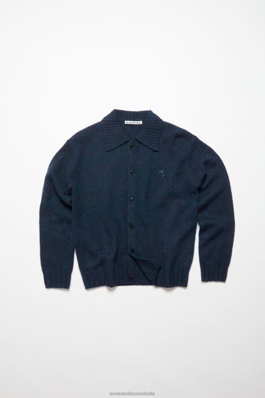 Polo wool cardigan Deep Blue Melange Acne Studios R66LJ1111 Apparel