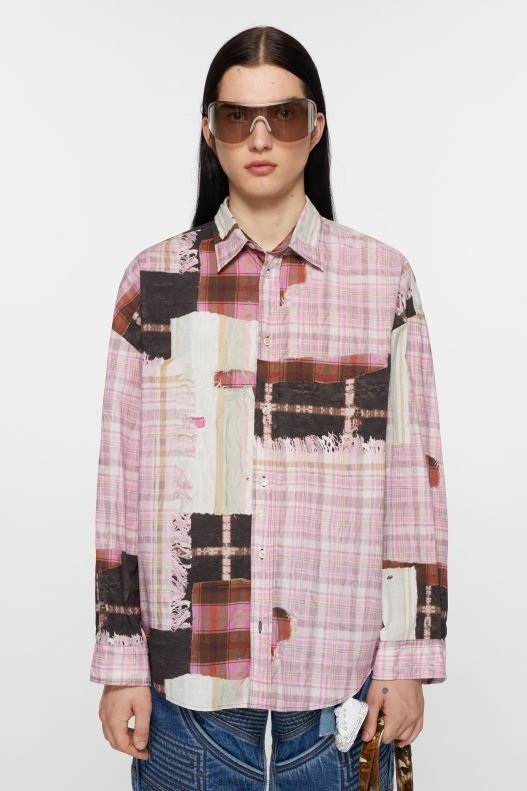 Print button-up shirt Pink Multicolor Acne Studios R66LJ993 Apparel