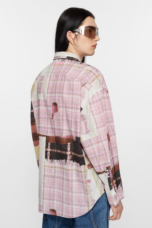 Print button-up shirt Pink Multicolor Acne Studios R66LJ993 Apparel