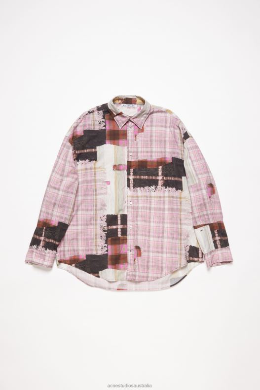 Print button-up shirt Pink Multicolor Acne Studios R66LJ993 Apparel