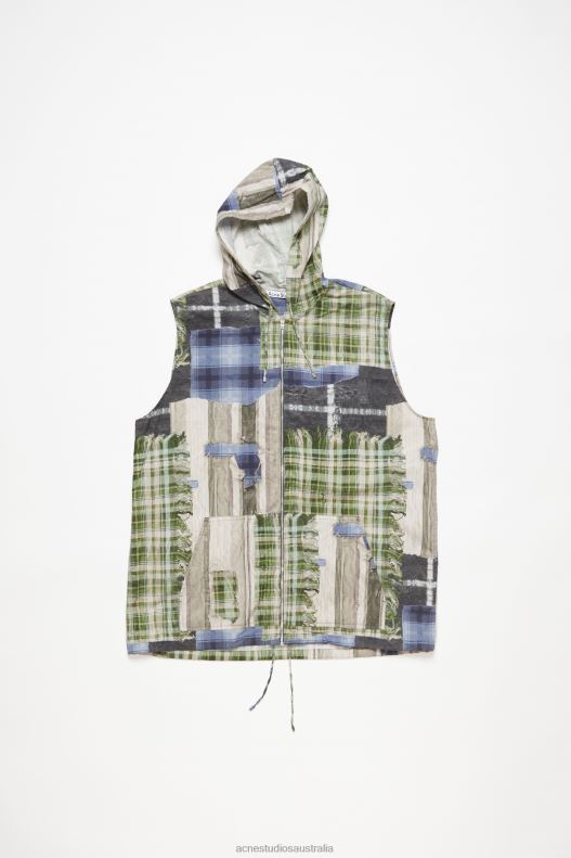 Print hooded jacket Green Multi Acne Studios R66LJ988 Apparel