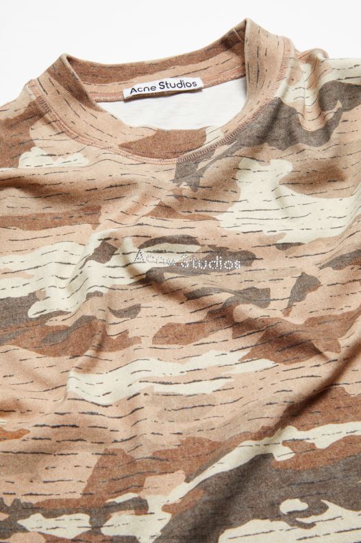 Print logo t-shirt Cacao Brown Acne Studios R66LJ1107 Apparel