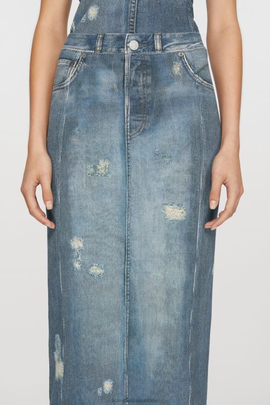 Print skirt Denim Blue Acne Studios R66LJ248 Apparel