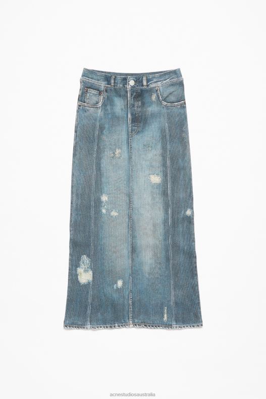 Print skirt Denim Blue Acne Studios R66LJ248 Apparel