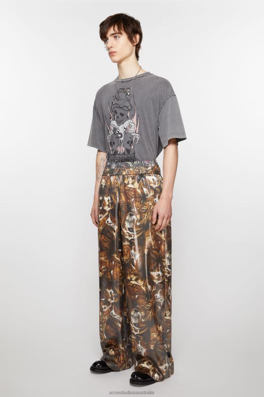 Print trousers Brown/Multi Acne Studios R66LJ1043 Apparel