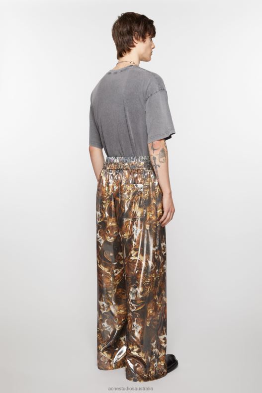 Print trousers Brown/Multi Acne Studios R66LJ1043 Apparel