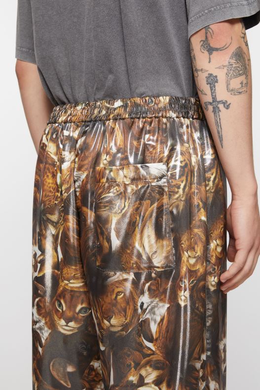 Print trousers Brown/Multi Acne Studios R66LJ1043 Apparel