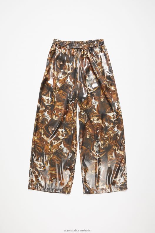 Print trousers Brown/Multi Acne Studios R66LJ1043 Apparel