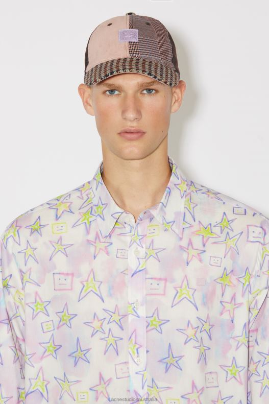 Printed button-up shirt Unisex Pale Pink/Multi Acne Studios R66LJ1003 Apparel