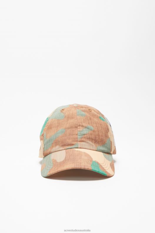 Printed cap Orange/Green Acne Studios R66LJ772 Accessories