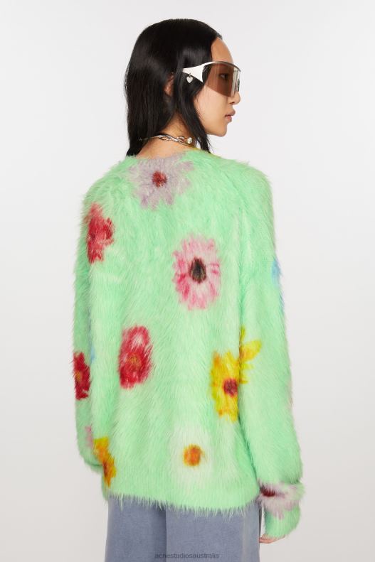 Printed fluffy jumper Light Green Acne Studios R66LJ66 Apparel