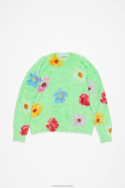 Printed fluffy jumper Light Green Acne Studios R66LJ66 Apparel