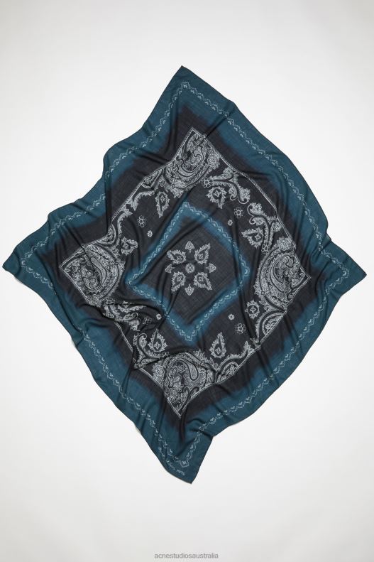 Printed scarf Denim Blue/Black Acne Studios R66LJ562 Accessories