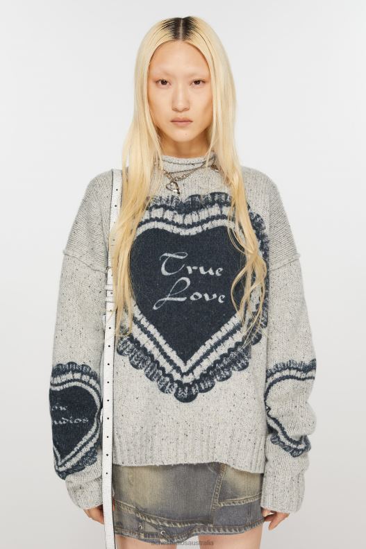 Printed wool blend jumper Light Grey Acne Studios R66LJ65 Apparel